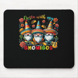 Gnome Fiesta With My Gnomigos Mexican Gnomes Cinco Mouse Pad