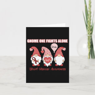 Gnome Fights Heart Disease Awareness Month Red Rib Card