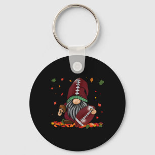 Gnome Footll Season Thanksgiving Fall Leaves Autum Key Ring