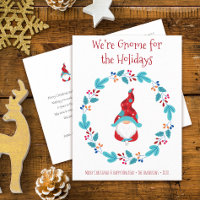Gnome for Holidays Cute Fun Elf Floral Wreath