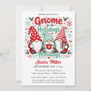 Gnome for the Holidays" Christmas Invitation