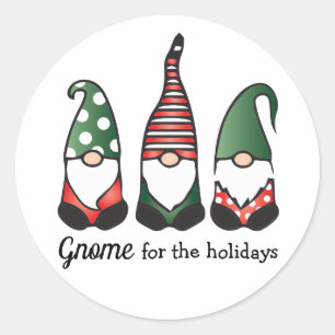 Gnome For The Holidays Classic Round Sticker
