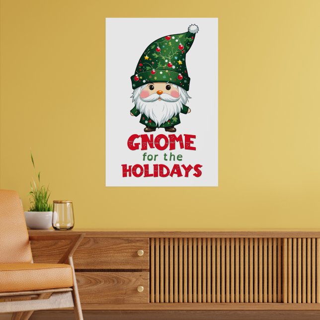 Gnome For The Holidays Funny & Adorable Christmas Poster (Living Room 2)