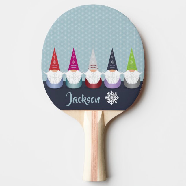 Gnome For The Holidays Ping Pong Paddle (Front)