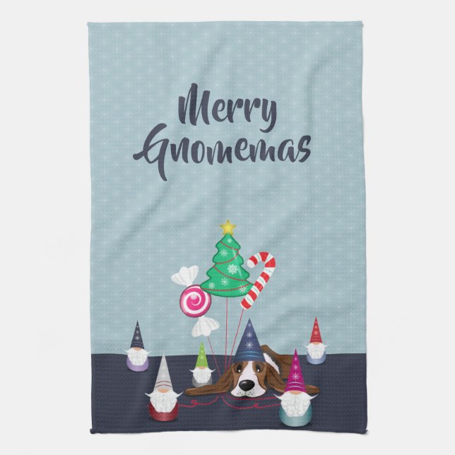Gnome For The Holidays Tea Towel (Vertical)