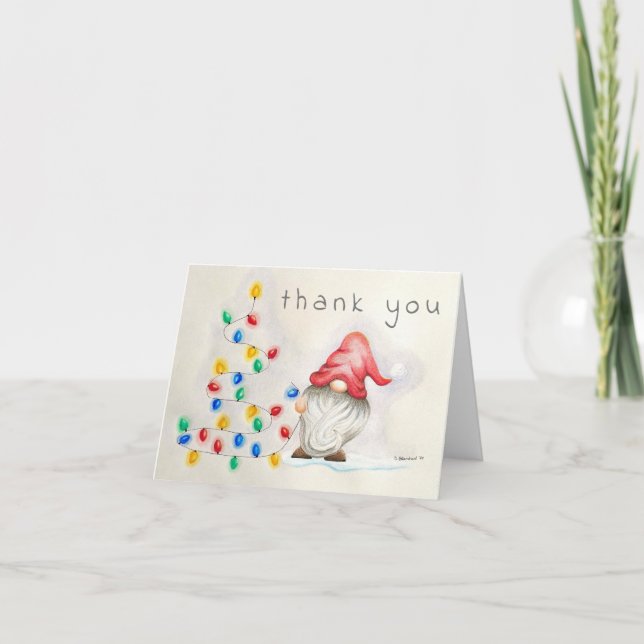 Gnome for the Holidays Thank you card (Front)
