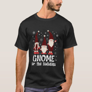 Gnome For The Holidays Three Gnomes Christmas Buff T-Shirt