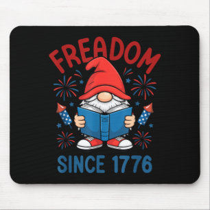 Gnome Freadom Firework Patriotic Book American Mouse Pad