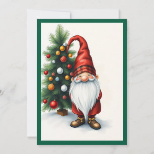 Gnome Funny Trendy Whimsical Fantasy No Photo Holiday Card