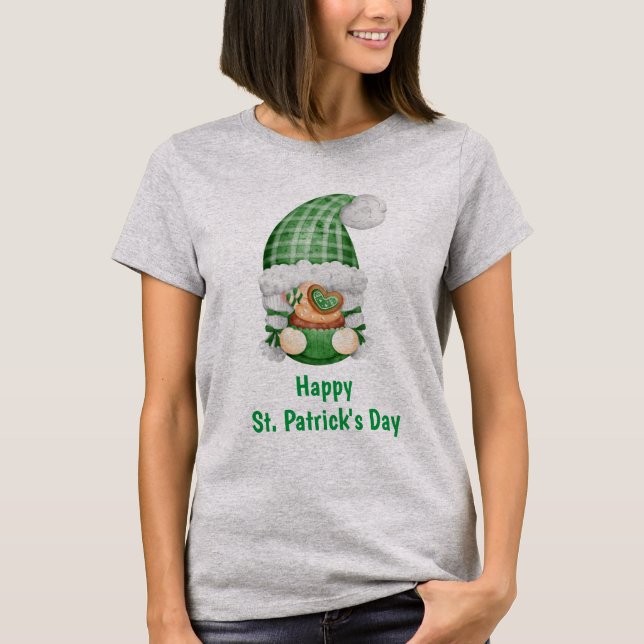 Gnome Green Cute Adorable St. Patrick's Day T-Shirt (Front)