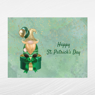 Gnome Green Gold Package St Patricks Day Holiday Postcard