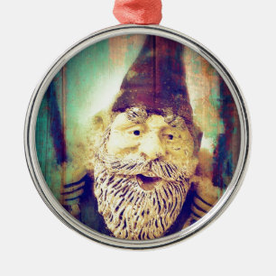 Gnome Grunge Metal Tree Decoration