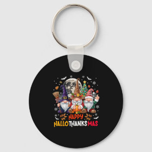 Gnome Hallothanksmas Halloween Thanksgiving Christ Key Ring