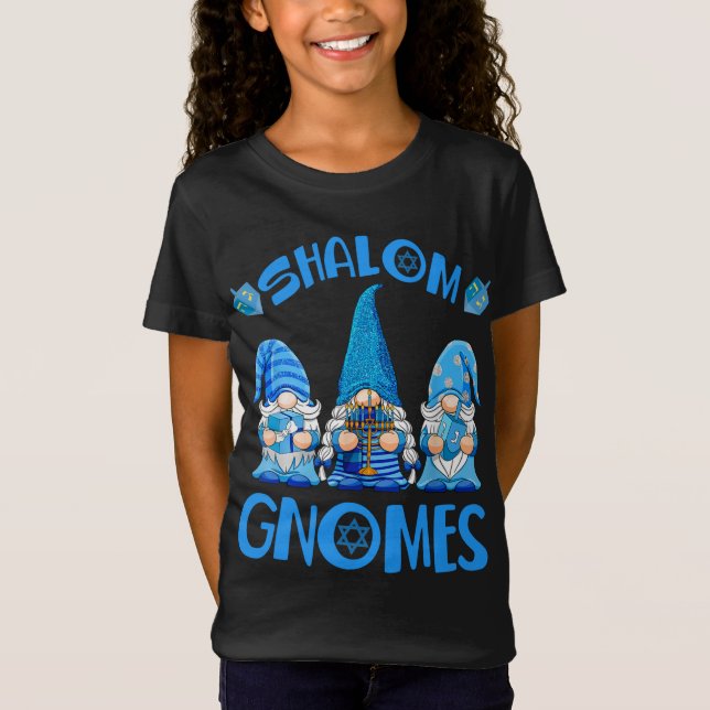 Gnome Hanukkah Funny Jewish Shalom Gnomes Chanukah T-Shirt (Front)