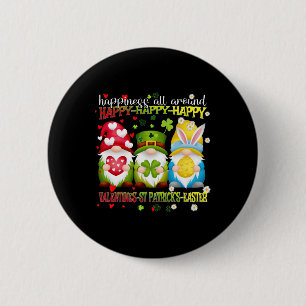 Gnome Happy Valentine St Patrick Easter Happiness 6 Cm Round Badge
