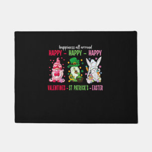 Gnome Happy Valentine St Patrick Easter Happiness Doormat
