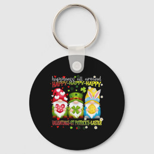 Gnome Happy Valentine St Patrick Easter Happiness  Key Ring