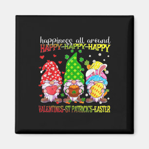 Gnome Happy Valentine St Patrick Easter Happiness Magnet