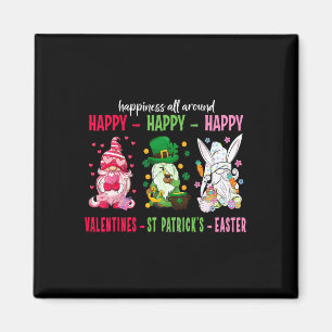 Gnome Happy Valentine St Patrick Easter Happiness Magnet