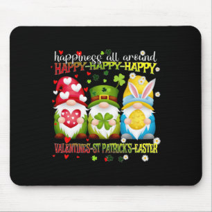Gnome Happy Valentine St Patrick Easter Happiness Mouse Pad