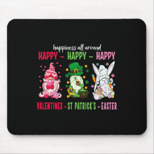 Gnome Happy Valentine St Patrick Easter Happiness Mouse Pad