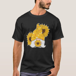 Gnome Heart Sunflower Hippie Garden Flower T-Shirt