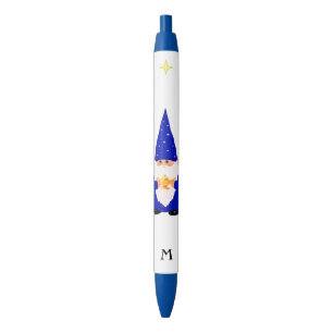 Gnome Holding a Magic Lamp & Monogram Black Ink Pen