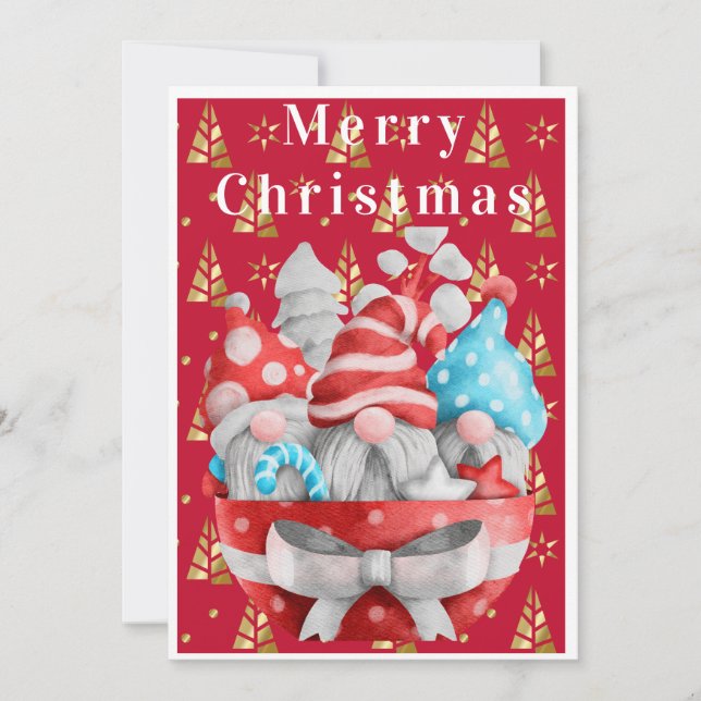 Gnome Holiday Christmas Card (Front)