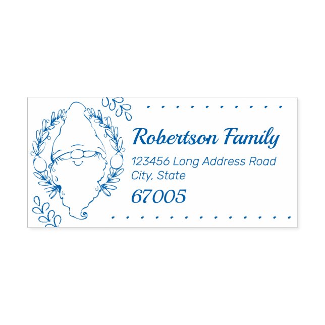 Gnome Holiday Mailing Address Family Name Self-inking Stamp (Design)