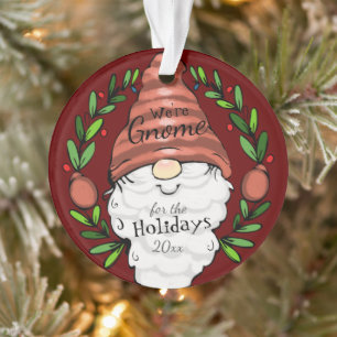Gnome Holiday Personalized Message Ornament