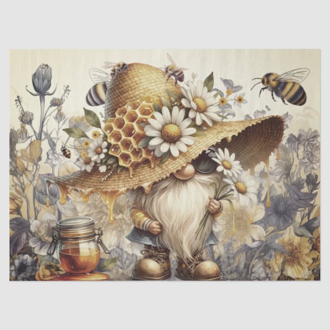 Gnome, Honeycomb and Dasies Tissue Paper (Front)
