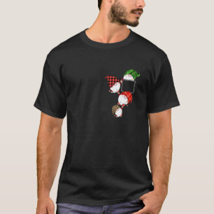 Gnome in Pocket Buffalo Plaid Pocket Gnome Christm T-Shirt