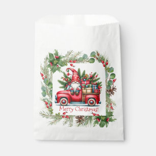 Gnome in Red Truck Filled With Gifts Favour Bags