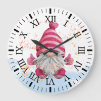 Gnome in the snow clock 