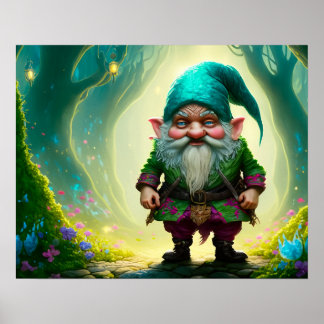 Gnome in the Woods Poster