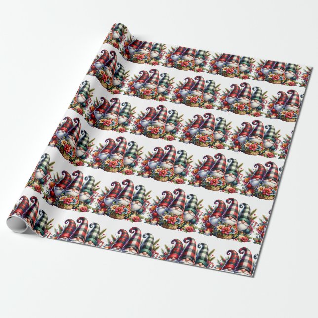 Gnome Joy for the Holidays Wrapping Paper (Unrolled)