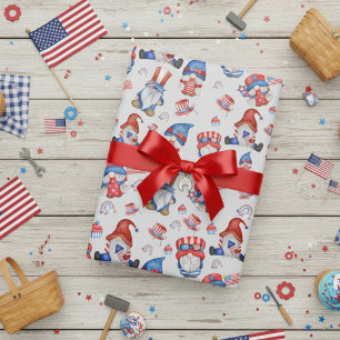 Gnome Labor Day America Celebration Day  Wrapping Paper Sheet