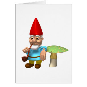 gnome leaning on mushroom