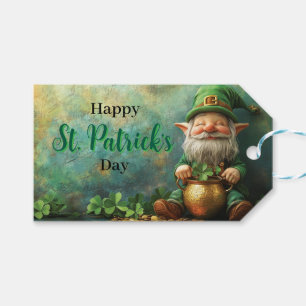 Gnome Leprechaun and Pot of Gold St. Patrick's Day Gift Tags