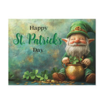 Gnome Leprechaun and Pot of Gold St. Patrick's Day