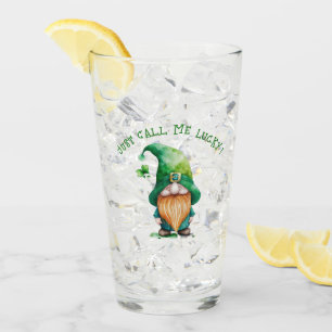 Gnome Leprechaun - Just Call Me Lucky Personalised Glass