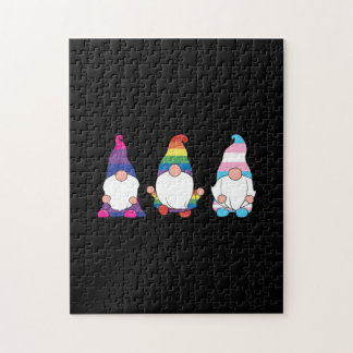 Gnome LGBTQ Bisexual Transsexual Ally Jigsaw Puzzle