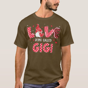 Gnome Love Being Called Gigi Valentines Day Outfit T-Shirt