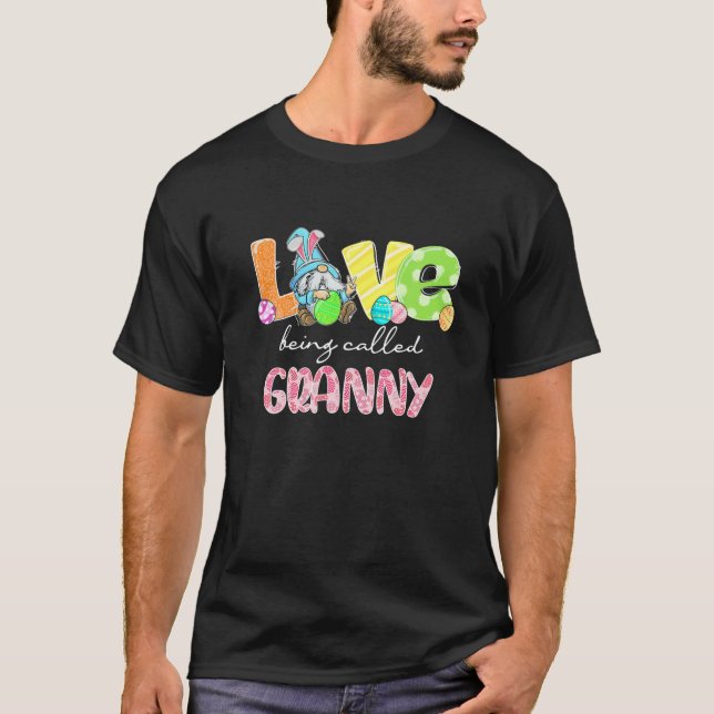 Gnome Love Being Called Granny Easter Day Family M T-Shirt (Front)