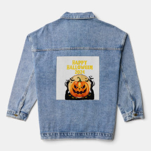 Gnome love Happy Halloween 2024 Denim Jacket