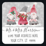 Gnome Love Joy Peace Christmas Card Address Square Sticker<br><div class="desc">"Gnome Love Joy Peace Christmas Card Address Square Sticker."  Envelope Seal and return address sticker adds beauty to your Christmas Card envelopes.  Hand painted watercolor images of a trio of gnomes bearing the message: "Love,  Joy,  Peace!"  Created by internationally acclaimed and licensed artist,  Audrey Jeanne Roberts,  copyright.</div>