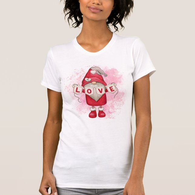 Gnome Love  Valentine's Day  T-Shirt (Front)