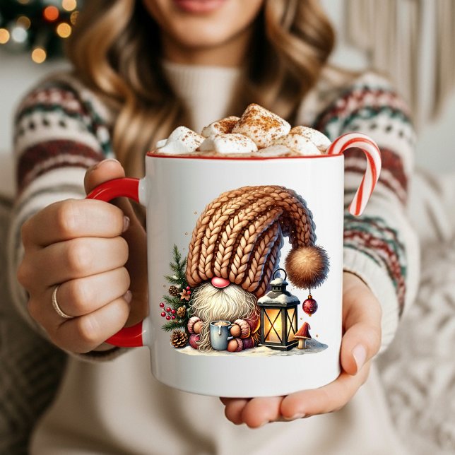 Gnome Made Eggnog Coffee Mug (Personalize this adorable Christmas Gnome Eggnog coffee mug.)