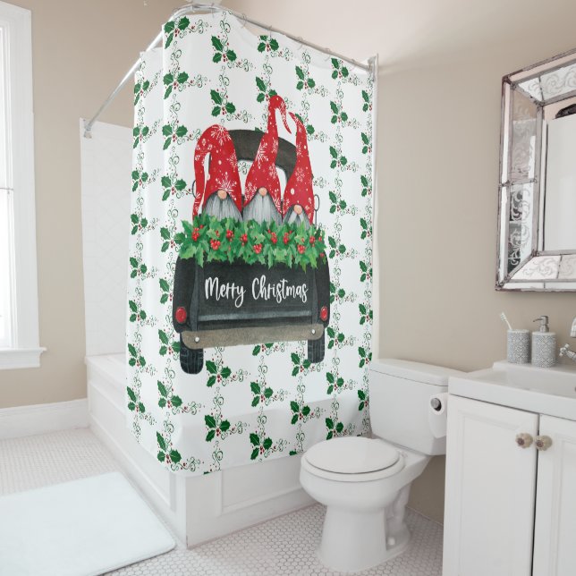 Gnome Merry Christmas  Shower Curtain (In Situ)