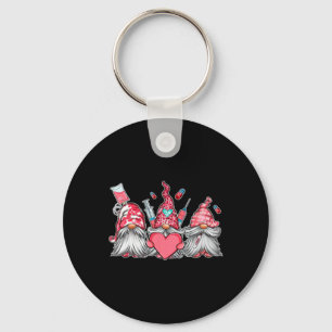Gnome Nurse Scrub Valentine Rn Icu Er Valentines D Key Ring